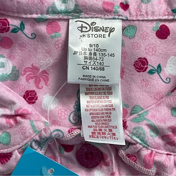 NWT Disney Store Pink Princess Girls 9/10 Flannel Pajama Set - Picture 4 of 7